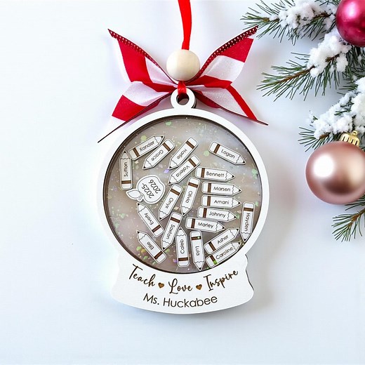 Personalized Teacher Ornaments With Student Names, Teacher Christmas Gifts, Class List Christmas Ornament, Gifts for Teachers From Students - Etsy