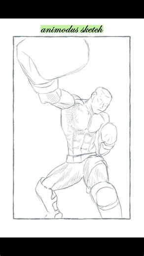 sketching dynamic boxing poses 🥊💀#digitalart #sketching #clipstudiopaint #characterdesign #dynamic