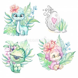 Cute Dinosaur Stickers Set Stock Photos - Free & Royalty-Free Stock Photos from Dreamstime