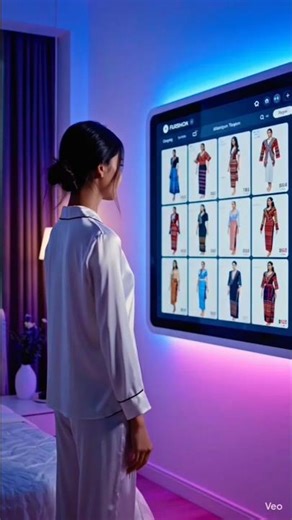 AI Virtual Dressing Room 🤯 | Girl Selects Clothes From Screen | Future Fashion Technology