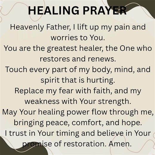 #HealingPrayer #FaithOverFear #GodHeals #TrustInTheLord #MiracleHealing #JesusSaves #PrayerForHealing #DivineRestoration | Daily Prayer