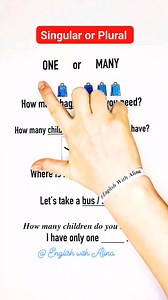 12K views · 284 reactions | ONE or MANY = SINGULAR or PLURAL #beginnerESL #BASIC #englishlesson #englishwithalina #onlinelessons #learnonline #OnlineLearning #teacher #teaching #TESOL #easyenglish #ESL #English #Vocabulary #improveyourenglish #basicenglish #grammar #ingles #learning #eslteacher #viral #videolesson #Easy #learn #speakenglish | English With Alina | Facebook
