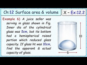 Ex:12.2 - Example 6) A juice seller was serving his customers using glasses as shown in Fig. Inner