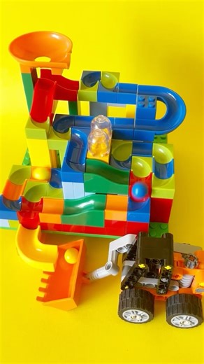 LEGO Marble Run ASMR | Excavator’s Marble Catch Challenge! 🪨✨