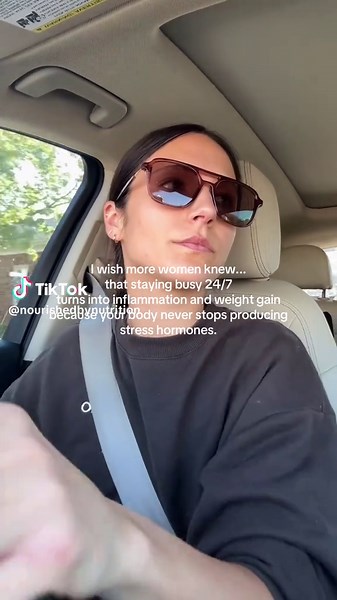 The moment I realized i needed to stop treating my to-do list like a life or death situation, it’s like I could breathe again. Signs chronic stress is inflaming your body: - Fatigue that doesn’t go away with sleep - Bloating or digestive issues - Hormonal imbalances (irregular cycles, PMS, low libido) - Anxiety or mood swings - Brain fog - Weight that won’t budge (especially around the belly) - Skin flare-ups Ways to lower your stress hormone load daily: - Morning sunlight (regulates cortisol rh