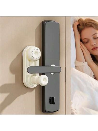 1 Set Of Light Luxury Portable Door Locks, 1 Set Of Anti-Theft Security Door Stops, Suction Cup Type Drilling Free, Easy To Install And Remove, Suitable For Most Door Locks, Furniture Handles, Suitable For Homes And Hotels, No Need For Power, Manual Operation, Is An Essential Safety Accessory For Solo Girls Traveling And Personal Protection | SHEIN