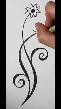 How to Draw a Simple Flower Vine Tattoo Design #tattooart #tattoofun #tattooideas #drawing #art