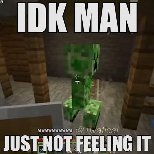 Sad creeper in minecraft :(