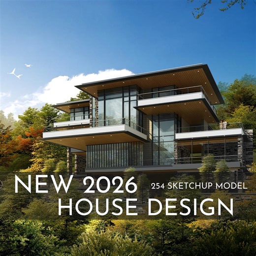 254 House Design Sketchup 3D Models | 2026 New Interior Design Bundle - Etsy