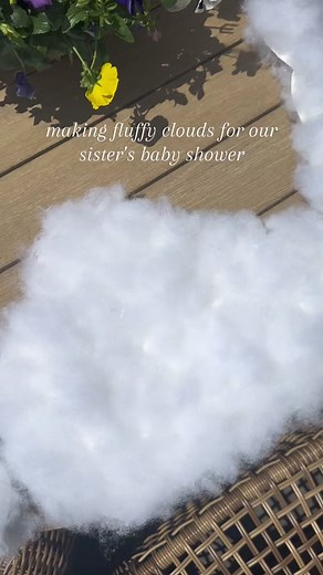 our mom made these clute fluffy clouds for our sister’s cloud themed baby shower 🥹🥹 #overthemoon