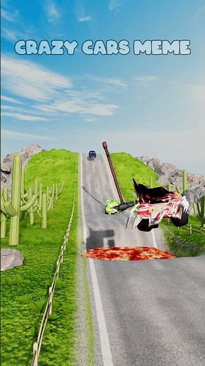 Cartoon cars versus a giant lava pit - BeamNG.Drive #3