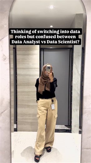 Zainab Fatima | AI, Tech & Lifestyle on Instagram: "Thinking of switching into data roles but confused between Data Analyst vs Data Scientist? Here’s the real difference pick what actually suits you, not the hype. data analyst vs data scientist, data career switch, analytics vs data science, tech career roadmap, entry into data roles #datascience #dataanalyst #techcareers #careerswitch #analyticscommunity #breakintodata #womenintech #aicareers #datasciencecommunity"