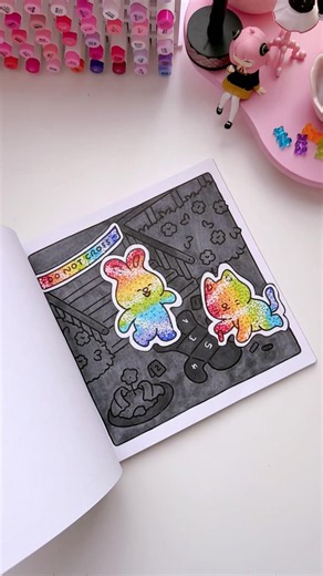 A rainbow sticker effect—Hikaru Kotz #coloring #coloringbook #coloringbooks