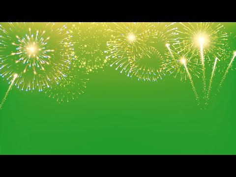 Fireworks green screen video | Golden fireworks green screen