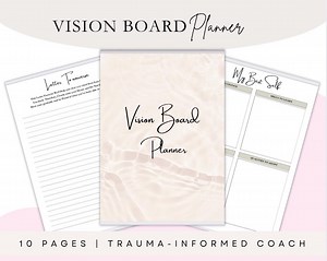 Vision Board Planner | 10-page Printable Goal Setting Journal | Self-care & Mindset PDF - Etsy Canada