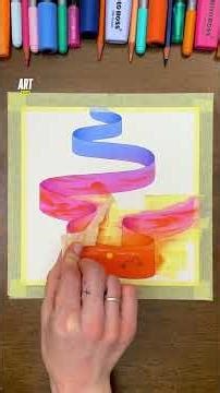 Creates a day/night sky effect in a ribbon ✨ #tutorial #oilpastel #gradient #galaxy #foryou