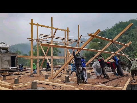 Friends Build a Traditional Wooden Stilt House Off-Grid – From Scratch in 120 Days | By @Tung-q3u