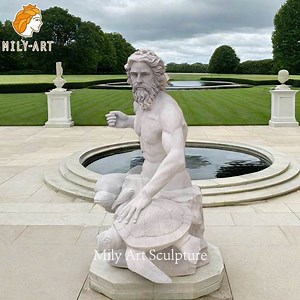 [Hot Item] Classic Natural Stone Greek Statue White Marble God Poseidon Sculpture