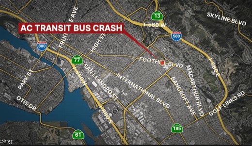 11 injured after AC Transit bus crashed into Oakland building