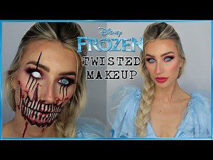 Disney FROZEN ELSA scary Halloween Makeup Tutorial!