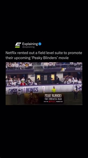 Explaining on Instagram: "Netflix leaned into spectacle during its Christmas Day 2025 NFL coverage by renting out a field-level suite at U.S. Bank Stadium during the Detroit Lions vs. Minnesota Vikings game. The game was one of two NFL matchups streamed by Netflix that day, marking another step in the platform’s push into live sports and large-scale event broadcasting. The suite was transformed into a Peaky Blinders–themed experience to promote the upcoming film Peaky Blinders: The Immortal Man.