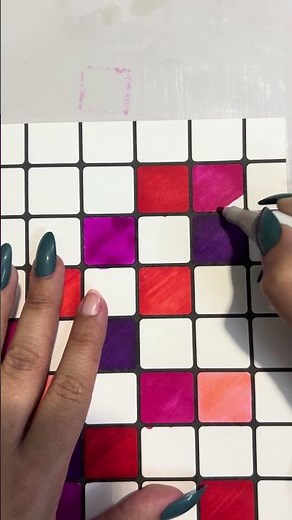 Colorful Mosaic Grid Art ✨🌈 | Satisfying Marker Coloring