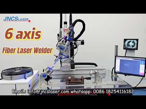 3kw 6 axis automatic fiber laser welding machine with rotary clamp