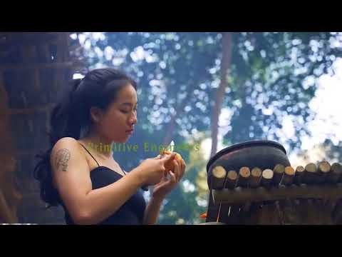 Beautiful girl primitive life