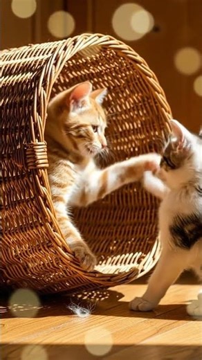 Kittens Fighting for the Basket 🐱💕 | Cute & Funny