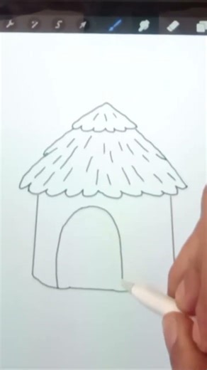 how to draw a hut #art #artdrawing #dailyshorts #digitalart