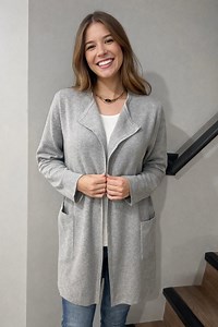 J.crew Long Open Front Cardigan Merino Wool Blend 365 Gray Timeless Style S XS - Etsy