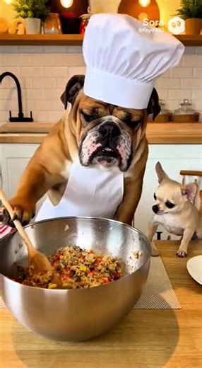 Two dogs cooking in the kitchen #CapCut #funny #humor #pets