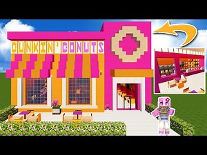CÓMO HACER UNA TIENDA DE DUNKIN` DONUTS EN MINECRAFT 🍩 PARTE 2/2 | DECORACIÓN