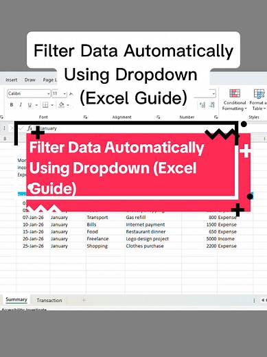 Excel: Filter Data Automatically with Dropdowns