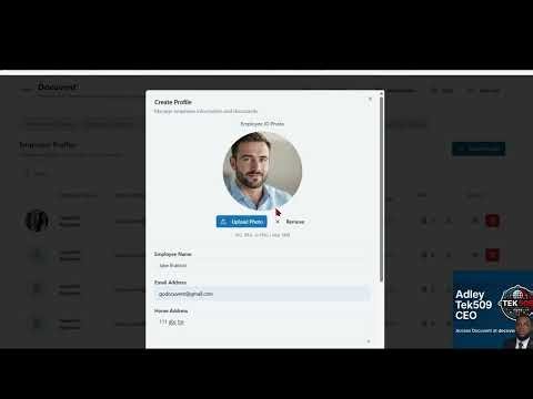 how to create an employee profile on docuvent
