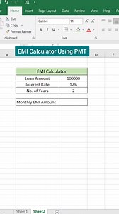 1.1M views · 3.9K reactions | EMI Calculate in Excel #Excel #reels #exceltips #exceltutorial #finance #accounting #workhacks #shorts #software | computernotion | Facebook