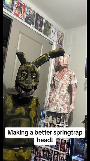 Making a better springtrap mask #fivenightsatfreddys#fnaf#fivenightsatfreddyscosplay#fnafcosplay#springtrapcosplay#fnafspringtrap#fivenightsatfreddysspringtrap#cosplay#horrorcosplay#gamecosplay#sfx#blumhouse#trending