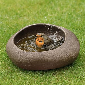 Natural River Stone Bird Bath – Handmade Pebble Bowl for Hummingbirds and Backyard Garden Decor - Etsy