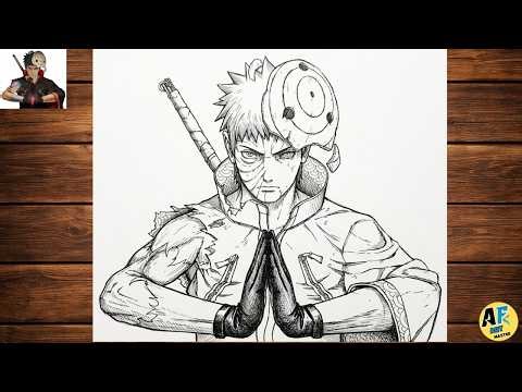 How to draw obito Uchiha | cool anime character obito drawing | Easy Naruto drawing for beginners