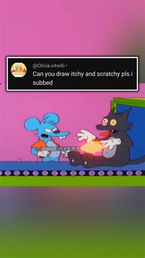 🐭🐱🎨 Drawing Itchy & Scratchy | Classic Cartoon Art #Shorts