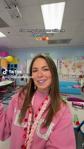 cleaning my classroom after our VALENTINE’S DAY PARTY 💌 #cleaning #cleantok #asmr #asmrsounds #teachersoftiktok