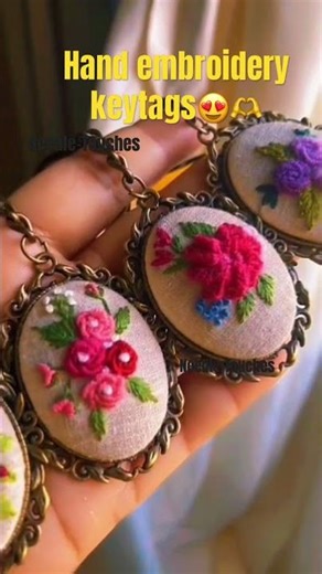 Customized hand embroidery keytags 🫶