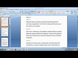 Word 2007: How to add Document Map in word