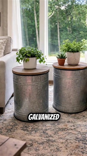 If you adore rustic charm in your home, you'll love these farmhouse accent tables. Crafted from natural wood and featuring a galvanized finish, they bring a touch of country style. These tables are not just for looks; they serve as splendid seating or reliable storage for all your essentials. Available as a set of two, they come in nested designs — perfect for saving space while adding style. So why wait? Link below to elevate your space with these beautiful accent tables today! #farmhousetable 