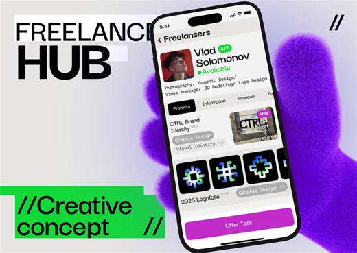 Freelance Hub Mobile iOS App Design
