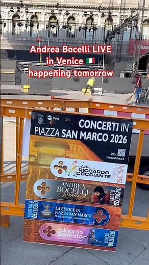 #Andrea Bocelli LIVE in Venice 🇮🇹🎤 | San Marco Before the Magic Begins #Shorts#venice#travel