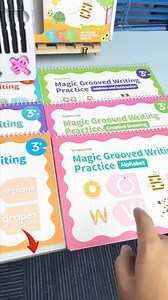 Meet TraceTrek 👋 The handwriting system that's helped 30,000 families. Our workbooks are: ✔️ Designed with grooves that teach proper pencil grip ✔️ Magic ink that disappears for mistake-free practice ✔️ AND proven to get results in just 3 weeks There's a reason pre-K teachers call TraceTrek "the handwriting game-changer." | Tiny Thinkers