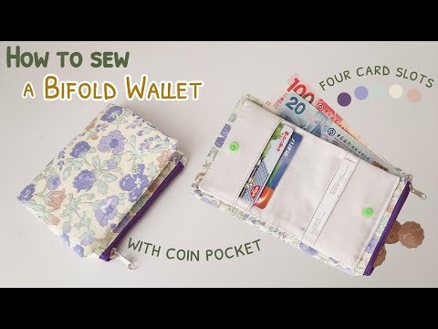 How to sew a bifold wallet with coin pocket | diy wallet with coin pocket | wallet sewing tutorial