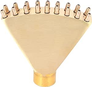 G1in Swimming Pool Fountain Nozzle Brass Spray Head Scattering Fountain Sprinkler with 18 Nozzles Water Spray Shape Like Phoenix Tail for Decorating Courtyards, Gardens, Indoor Outdoor Fountains