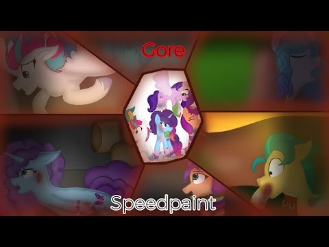 [13+ Gore] MLP G5 The Mane Six Death + Aftermath Speedpaint